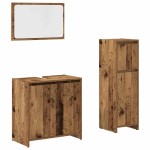 vidaXL Set mobilier de baie, 3 piese, lemn vechi, lemn prelucrat vidaXL Set mobilier de baie, 3 piese, lemn vechi, lemn prelucrat