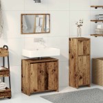vidaXL Set mobilier de baie, 3 piese, lemn vechi, lemn prelucrat vidaXL Set mobilier de baie, 3 piese, lemn vechi, lemn prelucrat