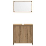 vidaXL Set mobilier de baie, 3 piese, stejar artizanal, lemn prelucrat vidaXL Set mobilier de baie, 3 piese, stejar artizanal, lemn prelucrat