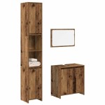 vidaXL Set mobilier de baie, 3 piese, lemn vechi, lemn prelucrat vidaXL Set mobilier de baie, 3 piese, lemn vechi, lemn prelucrat