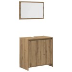vidaXL Set mobilier de baie, 3 piese, stejar artizanal, lemn prelucrat vidaXL Set mobilier de baie, 3 piese, stejar artizanal, lemn prelucrat