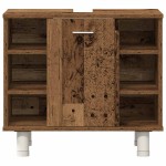 vidaXL Set mobilier de baie, 3 piese, lemn vechi, lemn prelucrat vidaXL Set mobilier de baie, 3 piese, lemn vechi, lemn prelucrat