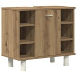 vidaXL Set mobilier de baie, 3 piese, stejar artizanal, lemn prelucrat vidaXL Set mobilier de baie, 3 piese, stejar artizanal, lemn prelucrat