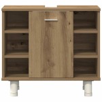 vidaXL Set mobilier de baie, 3 piese, stejar artizanal, lemn prelucrat vidaXL Set mobilier de baie, 3 piese, stejar artizanal, lemn prelucrat
