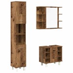 vidaXL Set mobilier de baie, 3 piese, lemn vechi, lemn prelucrat vidaXL Set mobilier de baie, 3 piese, lemn vechi, lemn prelucrat