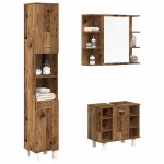 vidaXL Set mobilier de baie, 3 piese, lemn vechi, lemn prelucrat vidaXL Set mobilier de baie, 3 piese, lemn vechi, lemn prelucrat