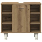 vidaXL Set mobilier de baie, 3 piese, stejar artizanal, lemn prelucrat vidaXL Set mobilier de baie, 3 piese, stejar artizanal, lemn prelucrat
