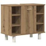 vidaXL Set mobilier de baie, 3 piese, stejar artizanal, lemn prelucrat vidaXL Set mobilier de baie, 3 piese, stejar artizanal, lemn prelucrat
