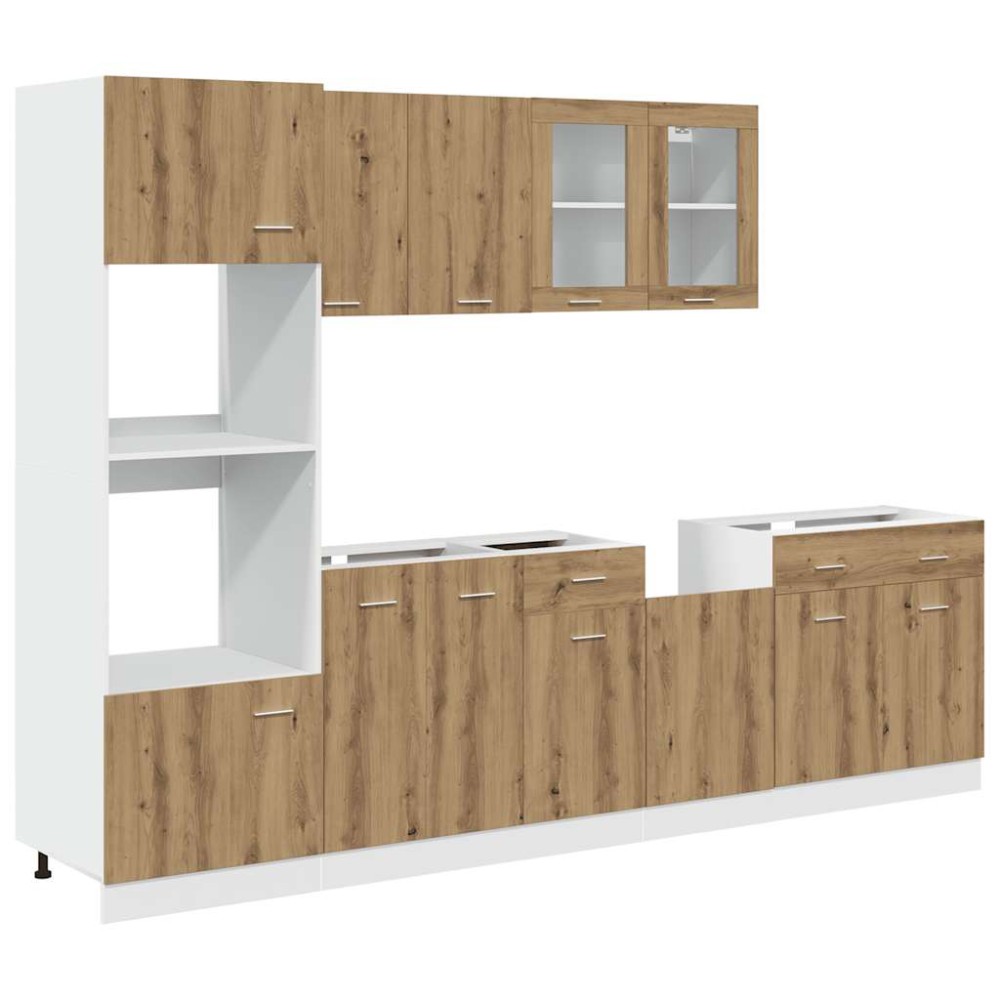 vidaXL Set dulapuri de bucătărie 7 piese Artisan Stejar lemn prelucrat