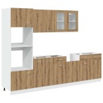 vidaXL Set dulapuri de bucătărie 7 piese Artisan Stejar lemn prelucrat vidaXL Set dulapuri de bucătărie 7 piese Artisan Stejar lemn prelucrat
