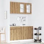 vidaXL Set dulapuri de bucătărie 4 piese Artisan Stejar lemn prelucrat vidaXL Set dulapuri de bucătărie 4 piese Artisan Stejar lemn prelucrat
