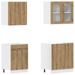 vidaXL Set dulapuri de bucătărie 4 piese Artisan Stejar lemn prelucrat vidaXL Set dulapuri de bucătărie 4 piese Artisan Stejar lemn prelucrat
