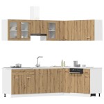 vidaXL Set dulapuri bucătărie 11 piese Artisan Stejar lemn prelucrat vidaXL Set dulapuri bucătărie 11 piese Artisan Stejar lemn prelucrat