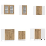 vidaXL Set dulapuri bucătărie 11 piese Artisan Stejar lemn prelucrat vidaXL Set dulapuri bucătărie 11 piese Artisan Stejar lemn prelucrat