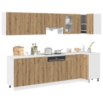 vidaXL Set dulapuri bucătărie 11 piese Artisan Stejar lemn prelucrat vidaXL Set dulapuri bucătărie 11 piese Artisan Stejar lemn prelucrat