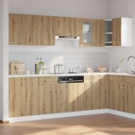vidaXL Set dulapuri bucătărie 11 piese Artisan Stejar lemn prelucrat vidaXL Set dulapuri bucătărie 11 piese Artisan Stejar lemn prelucrat