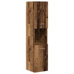 vidaXL Set mobilier de baie, 4 piese, lemn vechi, lemn prelucrat