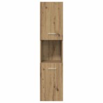 vidaXL Set mobilier de baie, 4 piese, stejar artizanal, lemn prelucrat