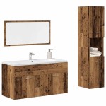 vidaXL Set mobilier de baie, 3 piese, lemn vechi, lemn prelucrat vidaXL Set mobilier de baie, 3 piese, lemn vechi, lemn prelucrat