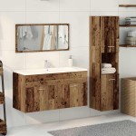 vidaXL Set mobilier de baie, 3 piese, lemn vechi, lemn prelucrat vidaXL Set mobilier de baie, 3 piese, lemn vechi, lemn prelucrat
