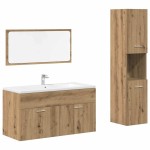 vidaXL Set mobilier de baie, 3 piese, stejar artizanal, lemn prelucrat vidaXL Set mobilier de baie, 3 piese, stejar artizanal, lemn prelucrat