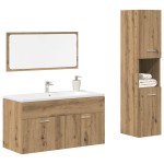vidaXL Set mobilier de baie, 3 piese, stejar artizanal, lemn prelucrat vidaXL Set mobilier de baie, 3 piese, stejar artizanal, lemn prelucrat