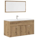 vidaXL Set mobilier de baie, 3 piese, stejar artizanal, lemn prelucrat vidaXL Set mobilier de baie, 3 piese, stejar artizanal, lemn prelucrat