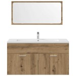 vidaXL Set mobilier de baie, 3 piese, stejar artizanal, lemn prelucrat vidaXL Set mobilier de baie, 3 piese, stejar artizanal, lemn prelucrat