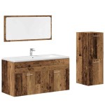 vidaXL Set mobilier de baie, 3 piese, lemn vechi, lemn prelucrat vidaXL Set mobilier de baie, 3 piese, lemn vechi, lemn prelucrat