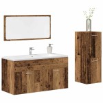 vidaXL Set mobilier de baie, 3 piese, lemn vechi, lemn prelucrat vidaXL Set mobilier de baie, 3 piese, lemn vechi, lemn prelucrat