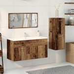 vidaXL Set mobilier de baie, 3 piese, lemn vechi, lemn prelucrat vidaXL Set mobilier de baie, 3 piese, lemn vechi, lemn prelucrat