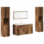 vidaXL Set mobilier de baie, 4 piese, lemn vechi, lemn prelucrat