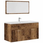 vidaXL Set mobilier de baie, 4 piese, lemn vechi, lemn prelucrat