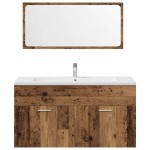 vidaXL Set mobilier de baie, 4 piese, lemn vechi, lemn prelucrat