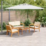 Set Bistro 4 Piese cu Perne din Lemn Masiv de Acacia Set Bistro 4 Piese cu Perne din Lemn Masiv de Acacia