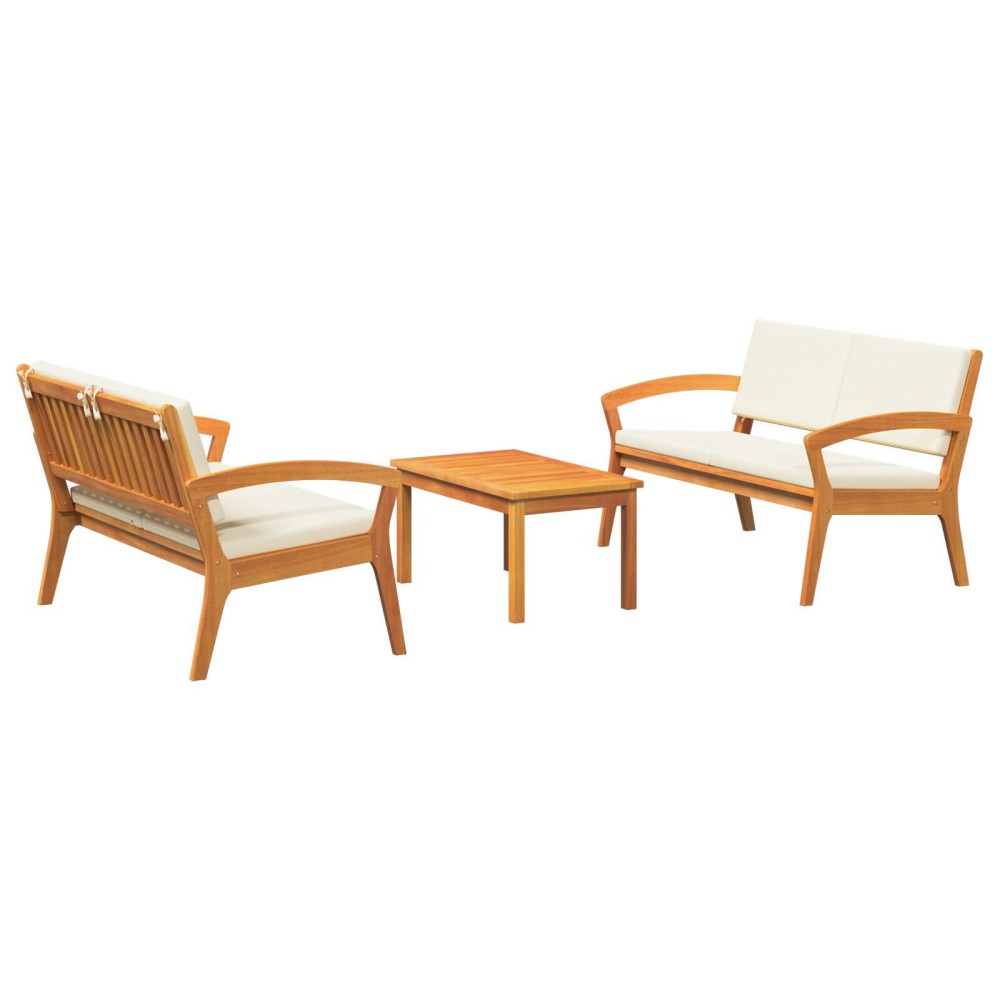 vidaXL Set bistro 3 pcs Maro 75 x 45 x 38cm Lemn masiv de acacia