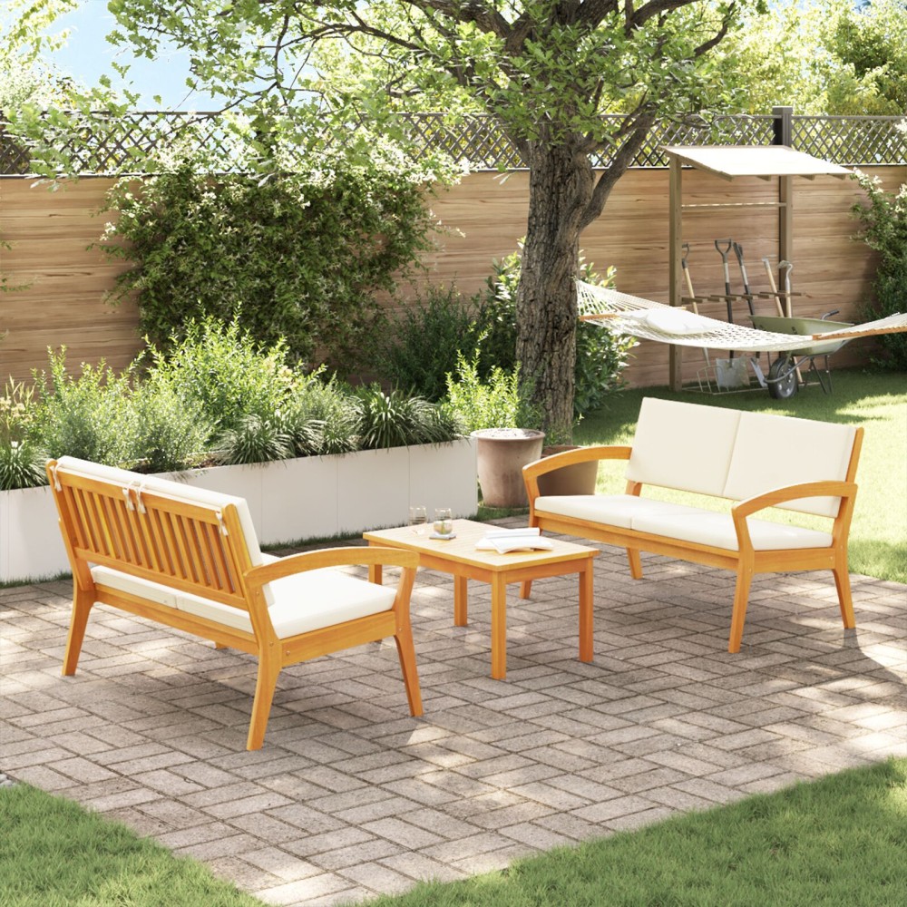 vidaXL Set bistro 3 pcs Maro 75 x 45 x 38cm Lemn masiv de acacia