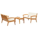 vidaXL Set bistro 3 pcs Maro 75 x 45 x 38cm Lemn masiv de acacia vidaXL Set bistro 3 pcs Maro 75 x 45 x 38cm Lemn masiv de acacia