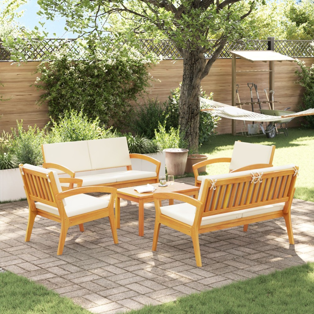 vidaXL Set bistro 5 pcs Maro 75 x 45 x 38cm Lemn masiv de acacia