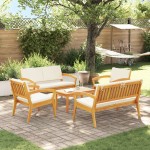 vidaXL Set bistro 5 pcs Maro 75 x 45 x 38cm Lemn masiv de acacia vidaXL Set bistro 5 pcs Maro 75 x 45 x 38cm Lemn masiv de acacia