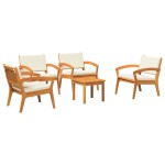 vidaXL Set bistro 5 pcs Maro 45 x 45 x 38cm Lemn masiv de acacia vidaXL Set bistro 5 pcs Maro 45 x 45 x 38cm Lemn masiv de acacia