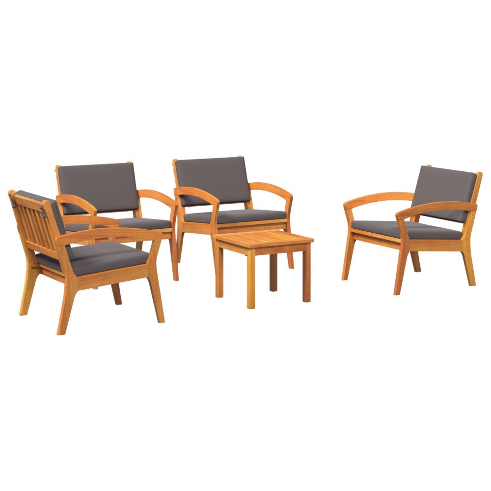 vidaXL Set bistro 5 pcs Maro 45 x 45 x 38cm Lemn masiv de acacia