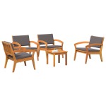 vidaXL Set bistro 5 pcs Maro 45 x 45 x 38cm Lemn masiv de acacia vidaXL Set bistro 5 pcs Maro 45 x 45 x 38cm Lemn masiv de acacia