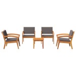 vidaXL Set bistro 5 pcs Maro 45 x 45 x 38cm Lemn masiv de acacia vidaXL Set bistro 5 pcs Maro 45 x 45 x 38cm Lemn masiv de acacia
