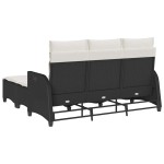 vidaXL Set canapea grădină 3 piese cu perne formă L polirattan negru vidaXL Set canapea grădină 3 piese cu perne formă L polirattan negru