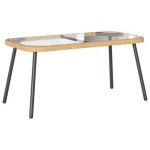 vidaXL Set mobilier de grădină, 2 piese, cu perne, natural, poliratan