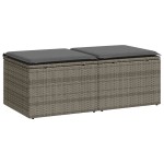 vidaXL Set mobilier grădină cu perne 2 piese gri poliratan/lemn acacia