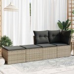vidaXL Set mobilier grădină cu perne 2 piese gri poliratan/lemn acacia