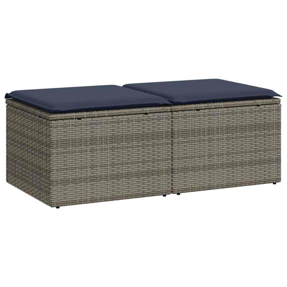 vidaXL Set mobilier grădină cu perne 2 piese gri poliratan/lemn acacia