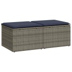 vidaXL Set mobilier grădină cu perne 2 piese gri poliratan/lemn acacia